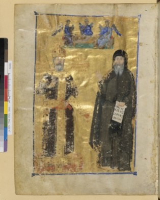 Grec 1242, fol. 123v, Jean VI Cantacuzène en empereur et en moine
